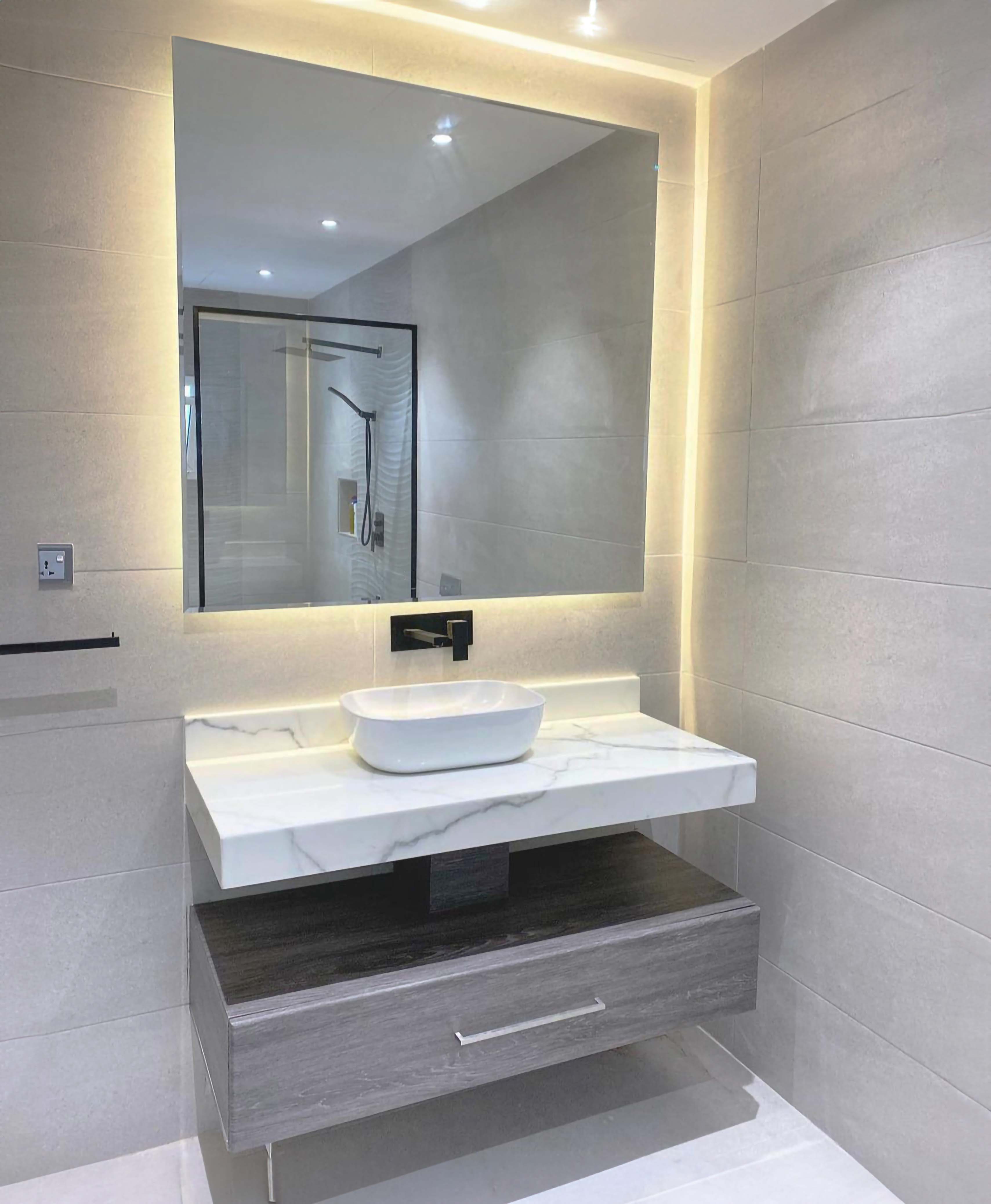 Stone & Wooden Vanity Design(10)