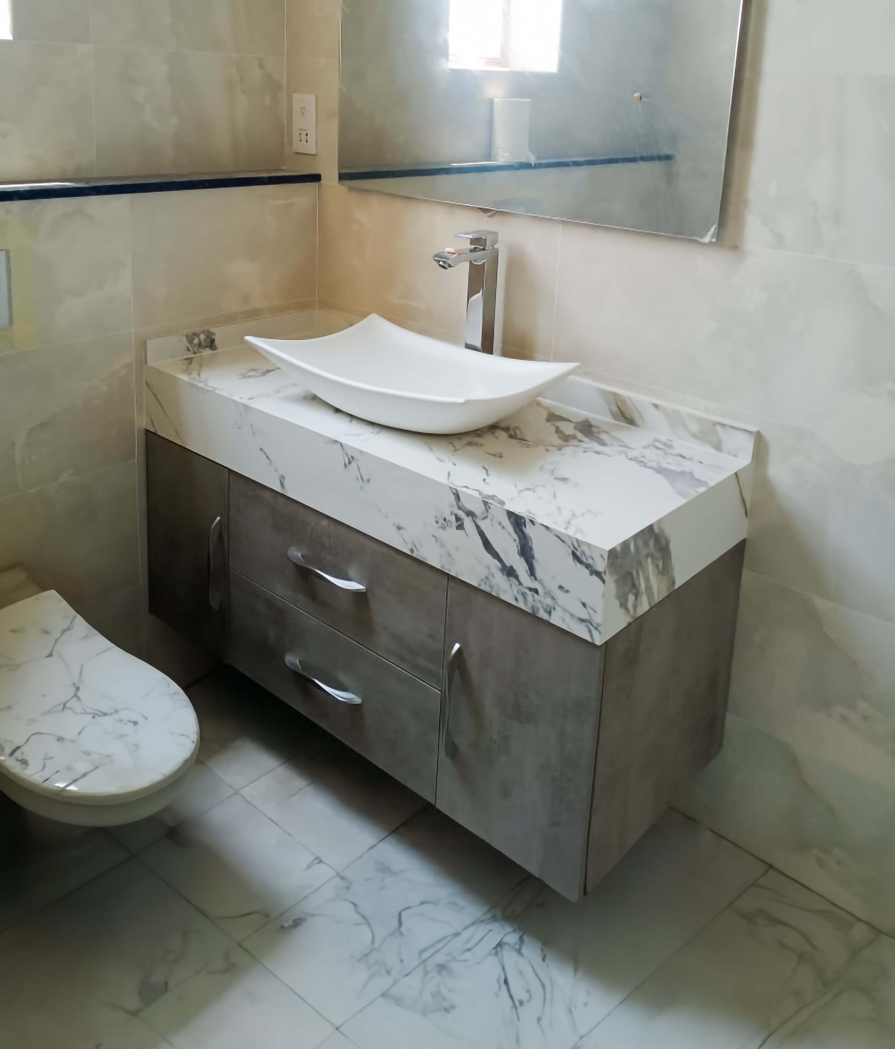 Stone & Wooden Vanity Design(107)