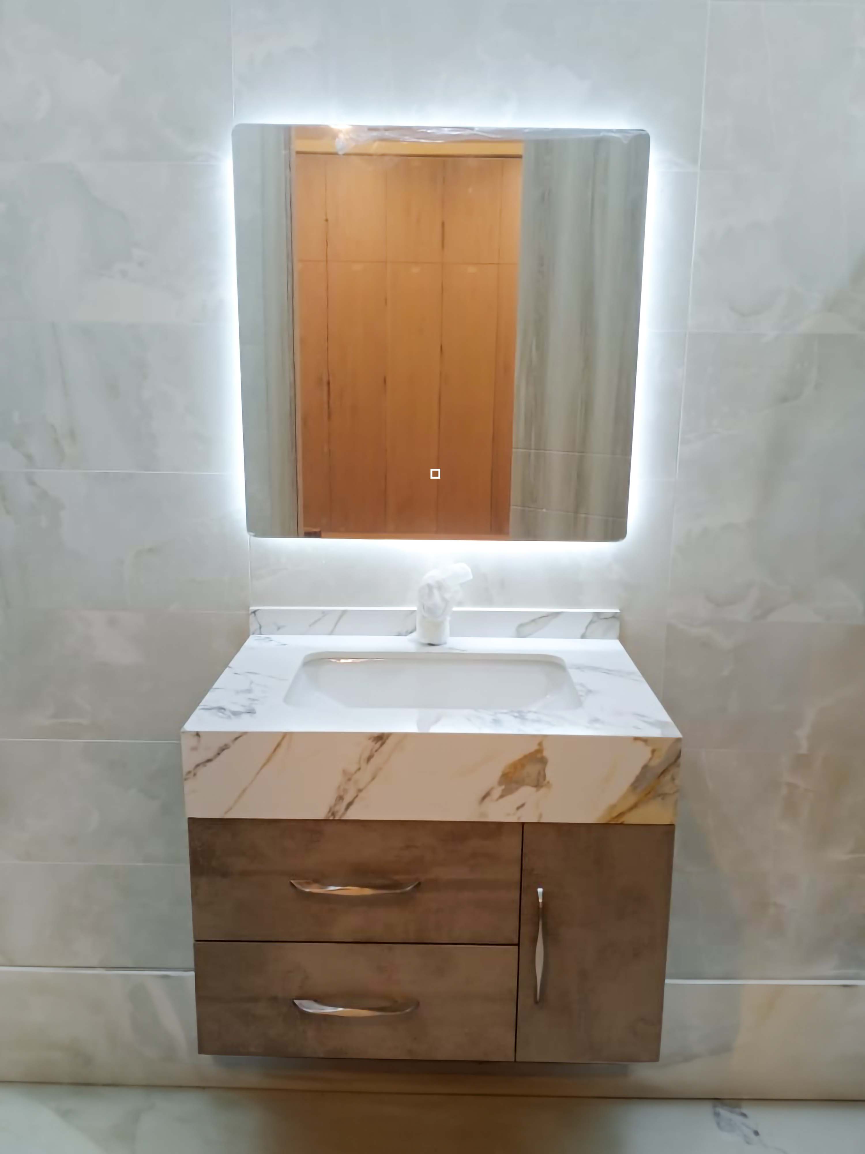 Stone & Wooden Vanity Design(108)