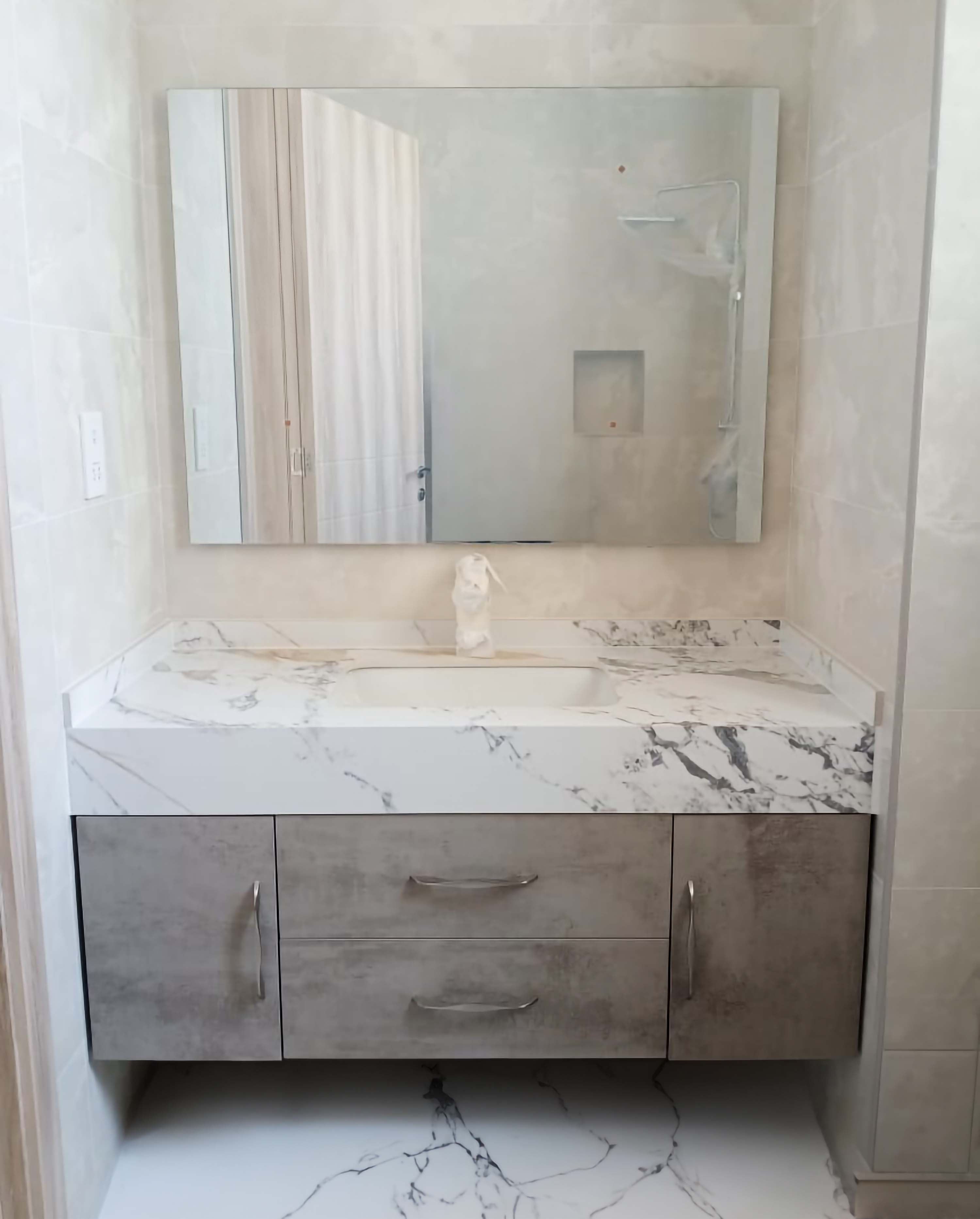 Stone & Wooden Vanity Design(110)