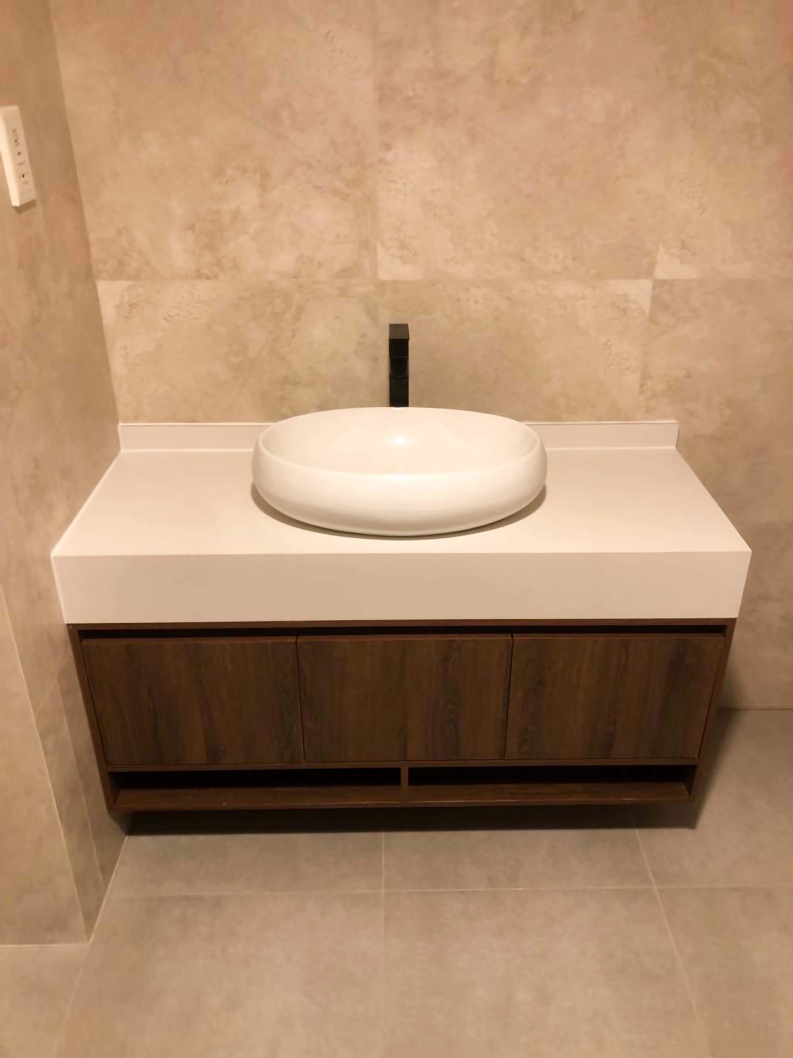 Stone & Wooden Vanity Design(112)