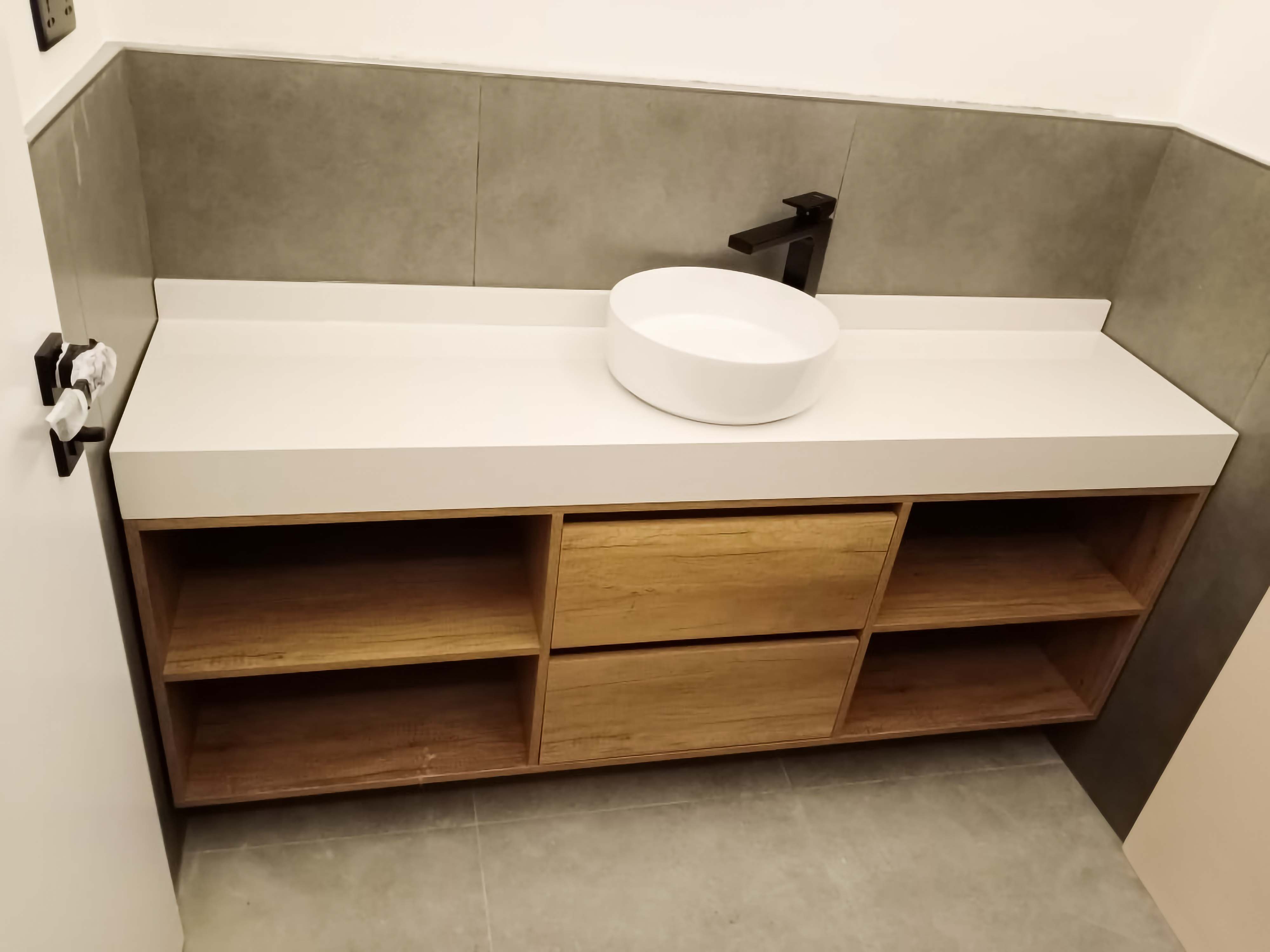 Stone & Wooden Vanity Design(117)